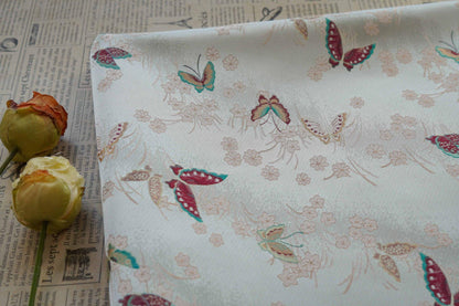 Butterfly Jacquard Brocade Fabric: Japanese Style Damask (By The Meter)