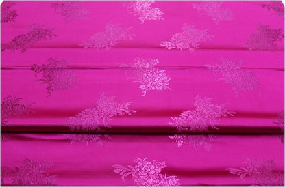 Silk Brocade Fabric: Peony Flower Design, Chinese Wedding Fabric