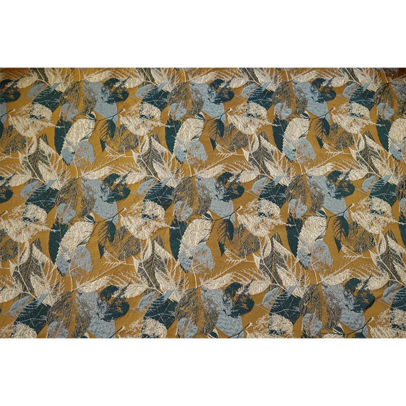 Autumn Leaves Jacquard Fabric: Oil Painting Style, Upholstery & Sewing, 61" Wide