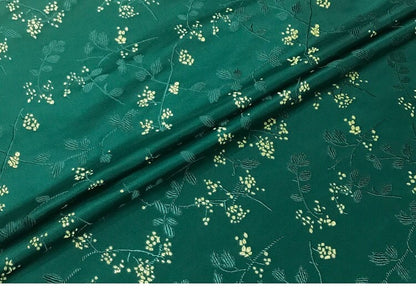 Tissu brocart à motifs floraux : mélange de soie et de rayonne de style chinois, 75 cm de large