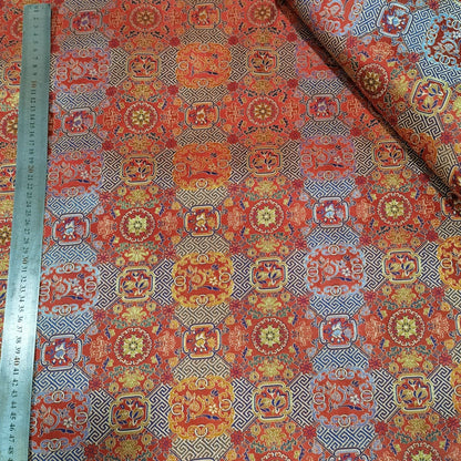 Mongolian Brocade Fabric: 59"W Rayon Cheongsam, Robe, Upholstery