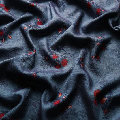 Floral Tencel Ramie Fabric: Sewing Material for Dress, Kimono, Decor - By Meter