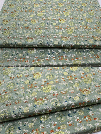 Japanese Dianthus Silk Brocade Fabric: Kimono Bowknot Sewing Material