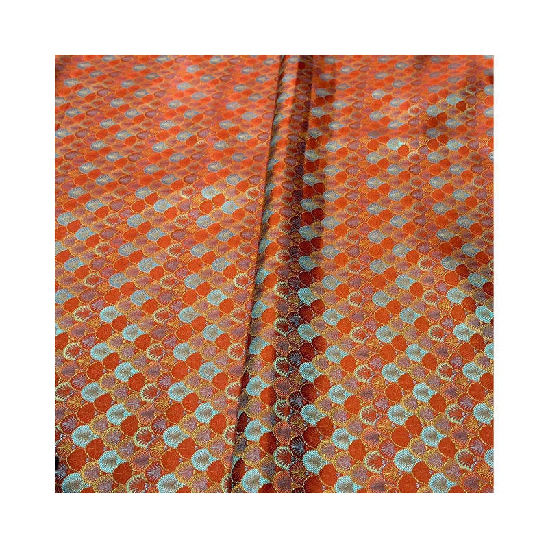 Japanese Shell Kinran Brocade Fabric: Elegant Silk Jacquard (59" W)