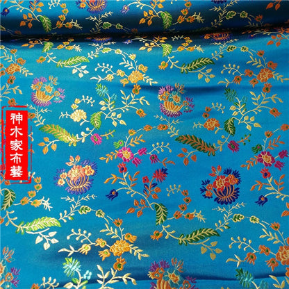 Peony Brocade Fabric: Silk Rayon Blend, Floral Upholstery & Costume