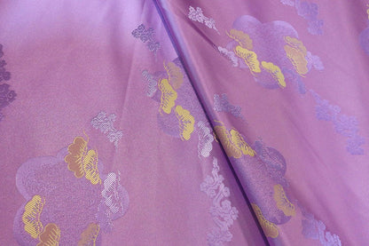 Tissu brocart tissé Nishijin : Tissu d'ameublement à motifs floraux en fil d'or