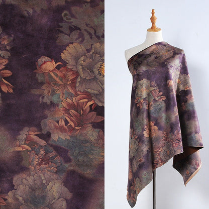 Floral Faux Suede Fabric: 59" Wide, Apparel, Upholstery by the Meter