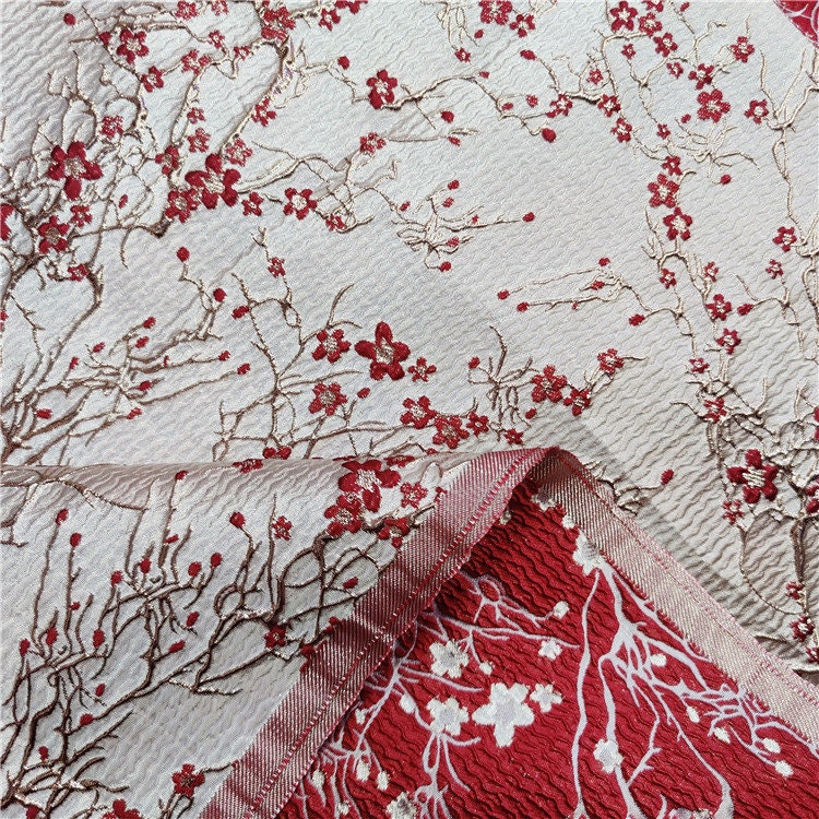Gold Thread Jacquard Fabric: 3D Summer Leaves Upholstery, Prom Dress Sewing Fabric