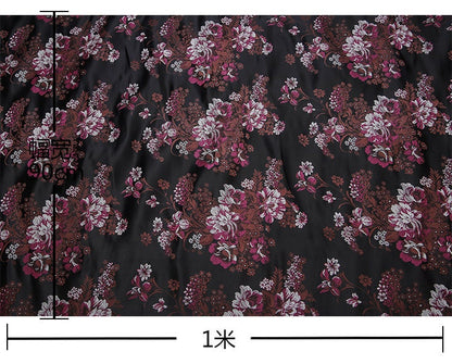 Peony Brocade Jacquard Fabric: Retro Style Rayon Dress Material