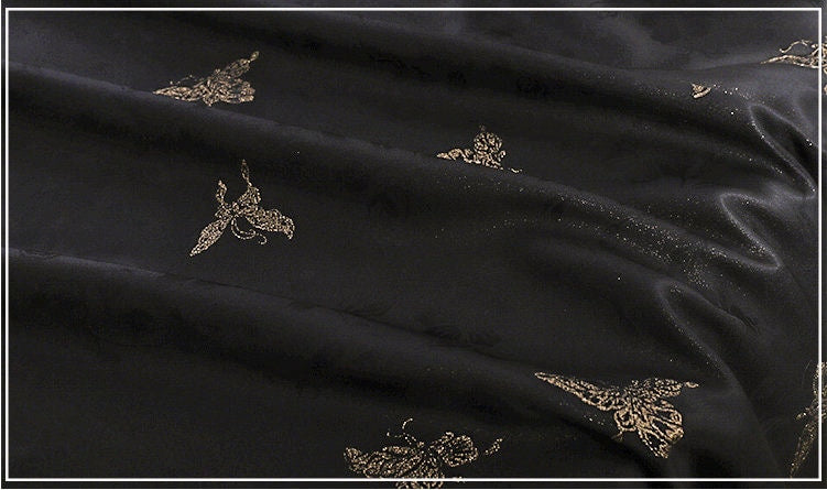 Tissu brocart papillon : tissage japonais Nishijin, fil d'or (59"L)