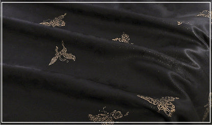 Tissu brocart papillon : tissage japonais Nishijin, fil d'or (59"L)