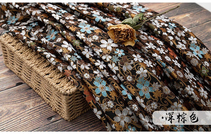 Japanese Cherry Blossom Brocade Fabric: Silk Rayon Jacquard (29.5"W)