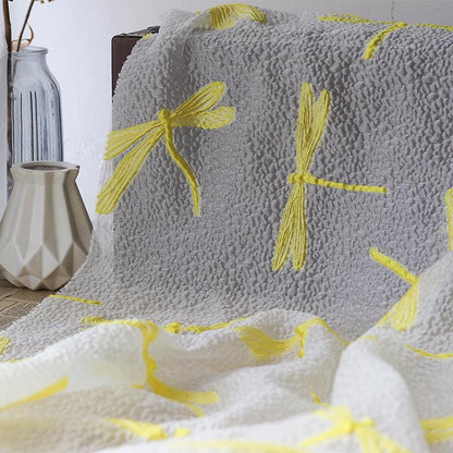 Dragonfly Jacquard Fabric: Gold Embossed Upholstery, Sewing, Costume (55"W)