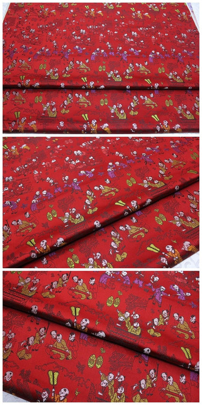 Tissu brocart jacquard à motif floral : élément traditionnel chinois, largeur 75 cm