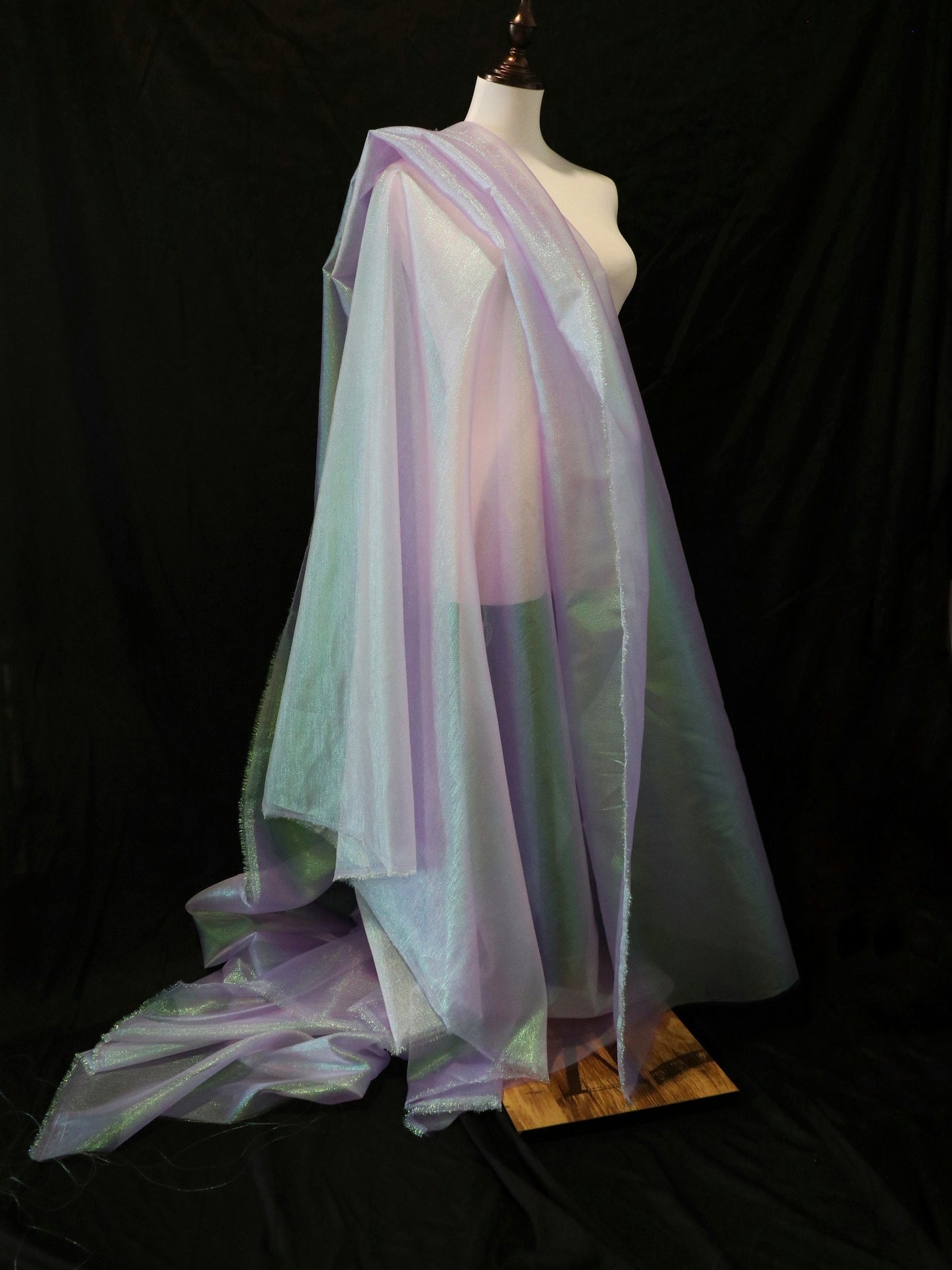 Iridescent Organza Fabric: Two-Tone Symphony Stiff Polyester, 59" Wide