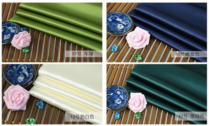 Tissu satin de soie : 150 cm de large, coloris unis, tissu pour vêtements et loisirs créatifs
