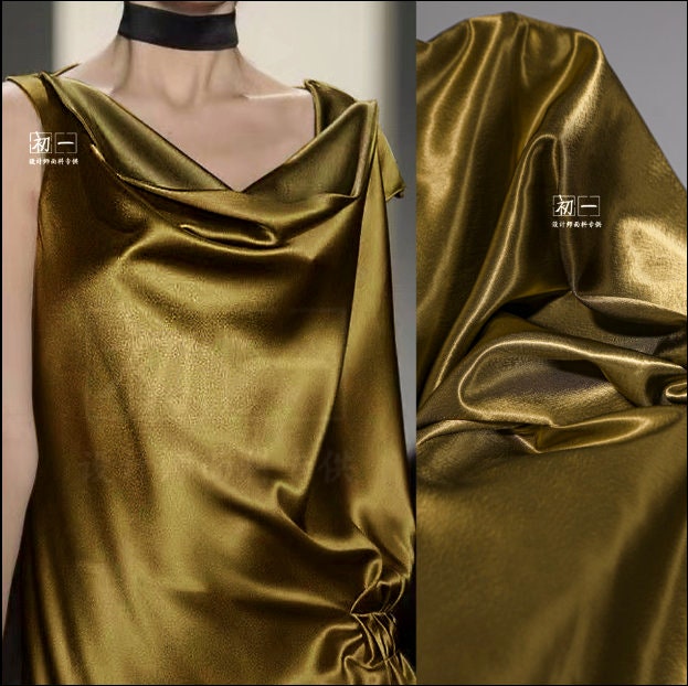 Tissu en satin de soie : couleurs unies, largeur 150 cm, tissu de luxe pour robes de mariée