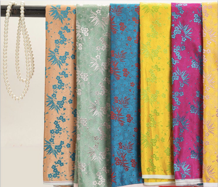 Cherry Blossom Brocade Fabric: Bamboo Jacquard, Renaissance Sewing, Upholstery (by the Meter)