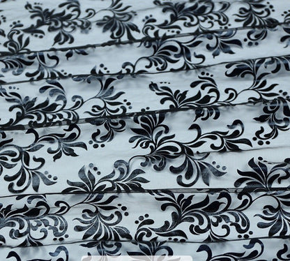 Metallic Foil Mesh Fabric, Ethnic Style Floral, Costume, Decor (By The Meter)