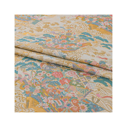 Hundred Flowers Jacquard Brocade Fabric: Japanese Kimono Sewing Material, 56" Wide