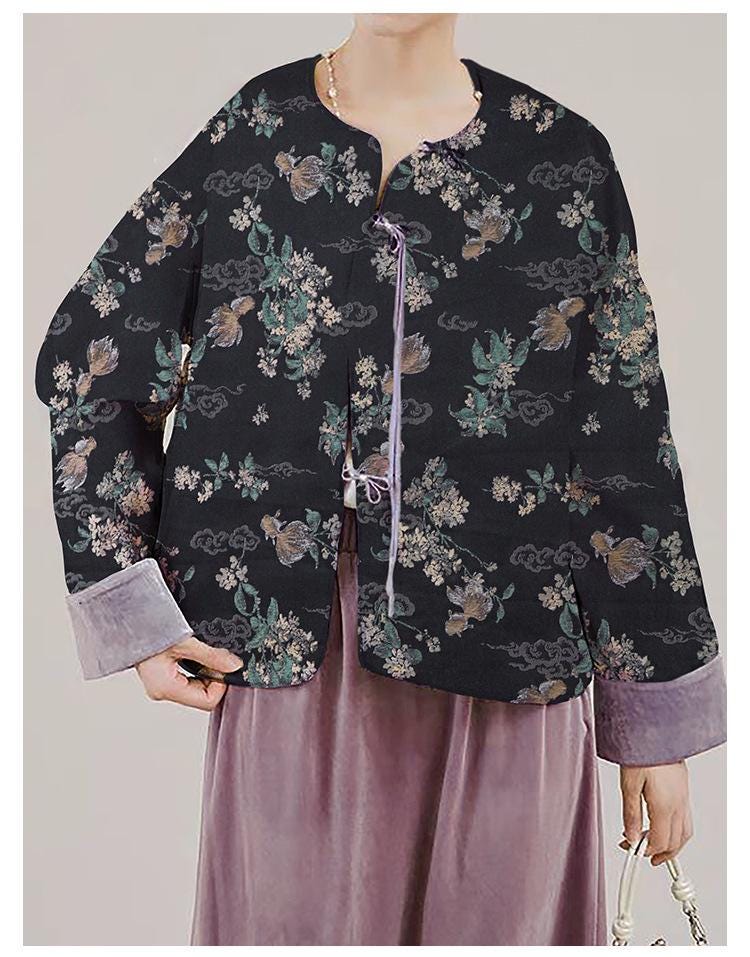 Floral Silk Brocade Fabric: 59"W Upholstery, Costume, & Decor