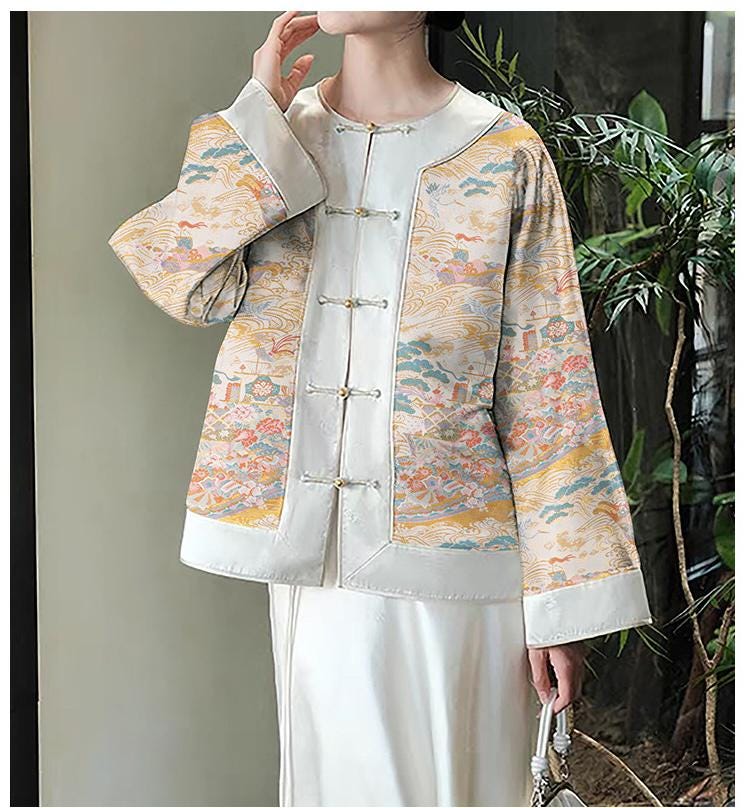 Hundred Flowers Jacquard Brocade Fabric: Japanese Kimono Sewing Material, 56" Wide