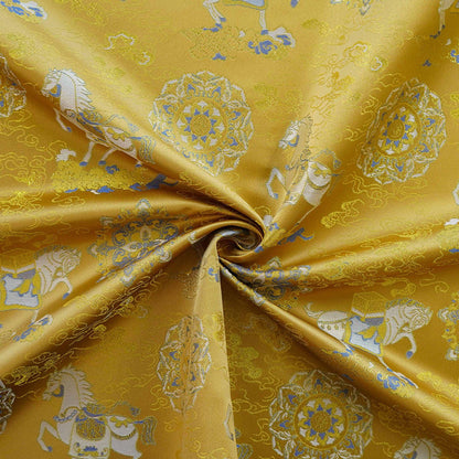 Gold-Thread Song Brocade Jacquard Fabric ��� ���Fortune Arrives with the Horse�"Wide