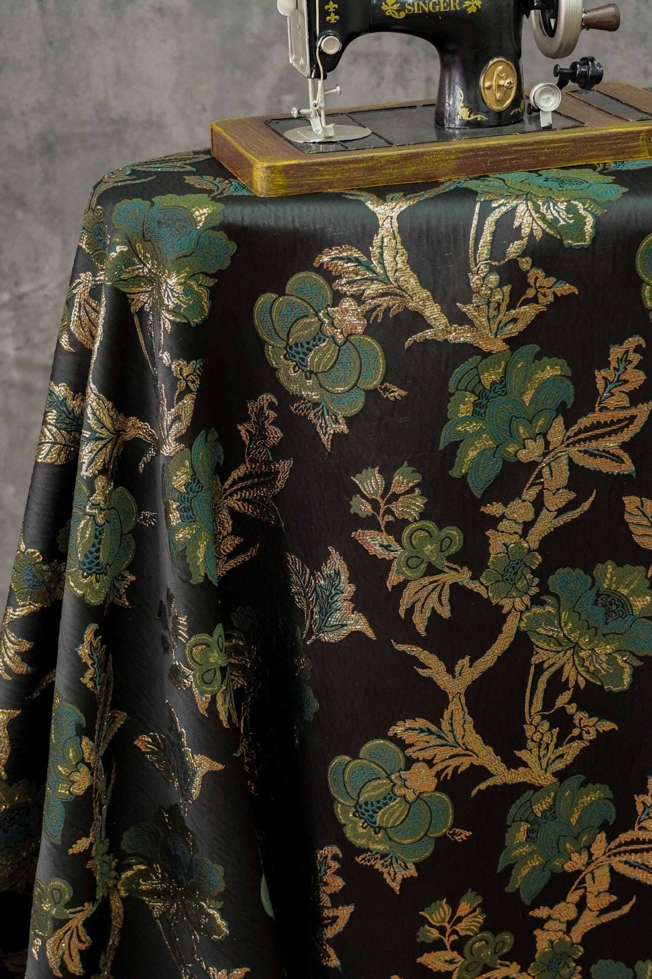 Gold Thread Jacquard Fabric: 3D Texture Upholstery, Costume, & Handbag Material