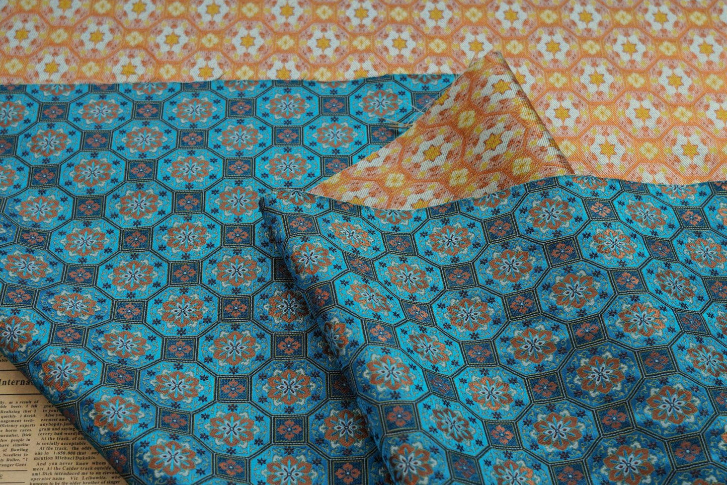 Song Dunhuang Silk Brocade Fabric: 58"W Tibetan Robe Cheongsam Material