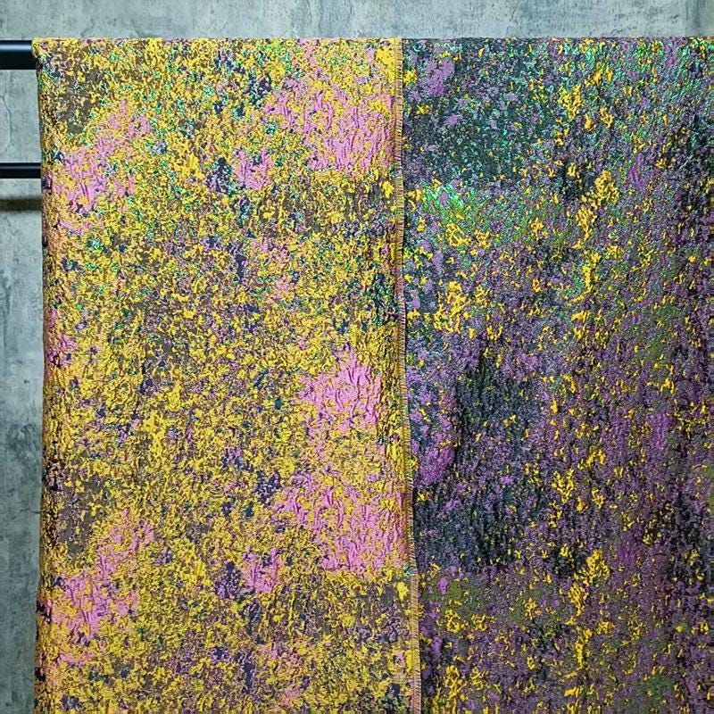 Reversible Jacquard Brocade Fabric with Oil Painting Effect & Metallic Threads, 56"Wide