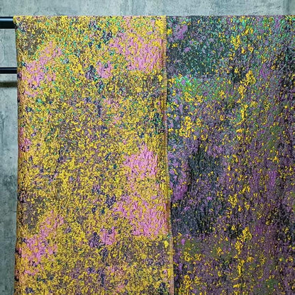 Reversible Jacquard Brocade Fabric with Oil Painting Effect & Metallic Threads, 56"Wide