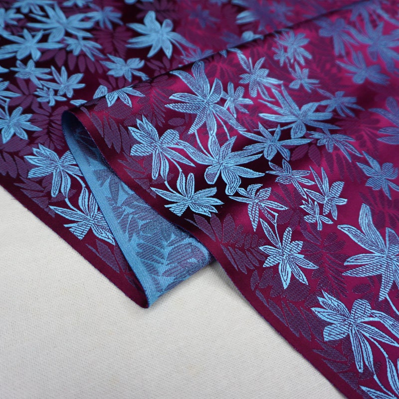 Leaf Brocade Fabric: Silk Satin Cheongsam Hanfu Fabric (By The Meter)