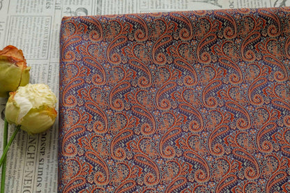 Tissu jacquard à motif cachemire ethnique pour chemises et robes vintage, largeur 65 pouces