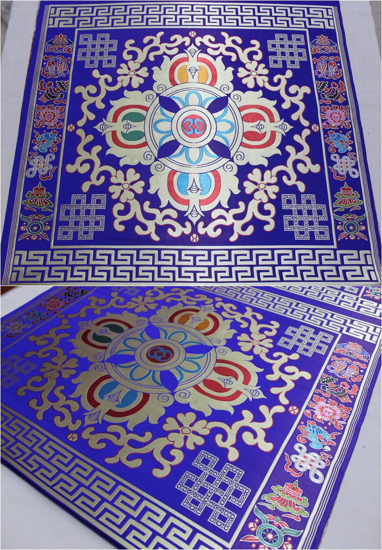 Tissu pour vajra tibétain : mélange de soie et de rayonne, matériau pour coussin de méditation