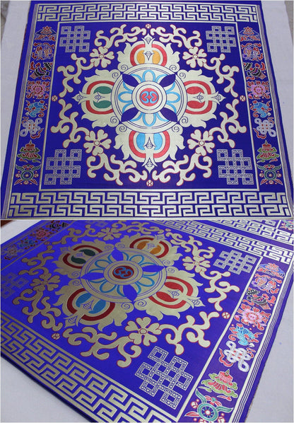 Tissu pour vajra tibétain : mélange de soie et de rayonne, matériau pour coussin de méditation