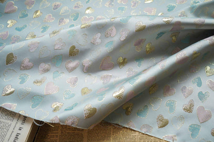 Gold Heart Jacquard Fabric: Rayon Blend, Sewing & Upholstery, 59" Wide