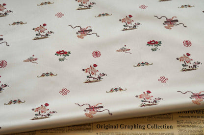 Chrysanthemum Silk Brocade Fabric: 66"W Chinese Cheongsam, Upholstery & Quilting