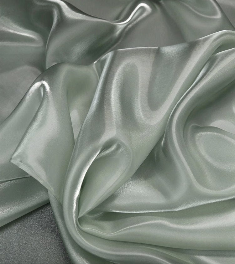 Crystal Silk-Satin Fabric: Water-Shine Metallic Luster, 57" Wide