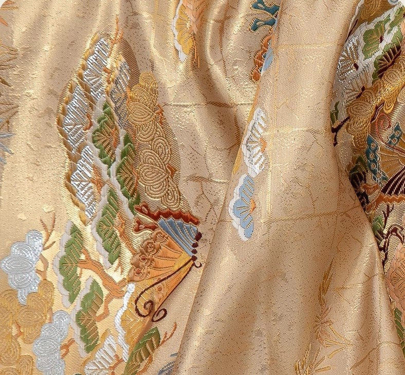Nishijin Weaving Fabric: Japanese Butterfly Pattern, Upholstery & Costume Fabric