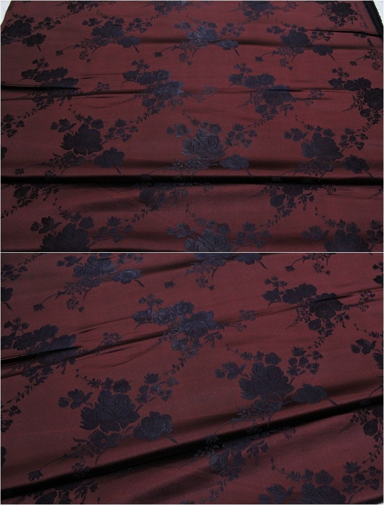 Tissu brocart jacquard à motifs floraux : mélange de soie et de rayonne de style chinois