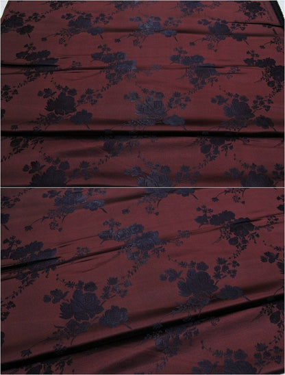 Tissu brocart jacquard à motifs floraux : mélange de soie et de rayonne de style chinois