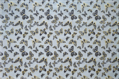 Gold Thread Butterfly Jacquard Fabric: 59" Wide, Upholstery & Drapery By Meter