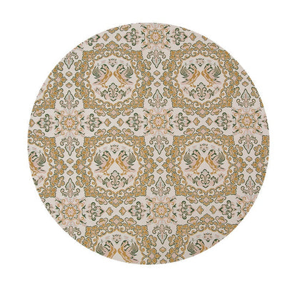 Silk Brocade Fabric: 59"W Beige Mandarin Duck Pattern