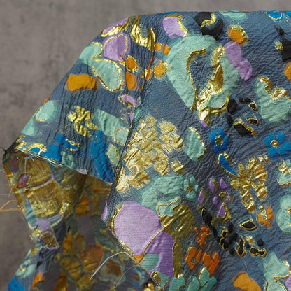 Gold Thread Jacquard Upholstery Fabric: Victorian Edwardian Style, 55"W