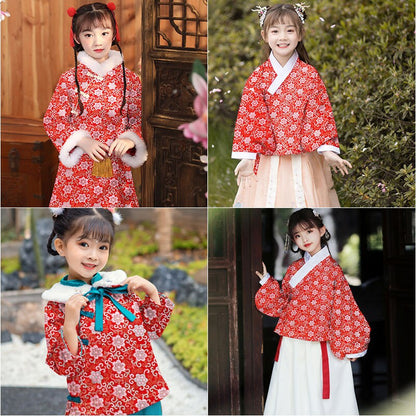 Floral Vine Silk Brocade Fabric: Red Cheongsam Upholstery, 57"W