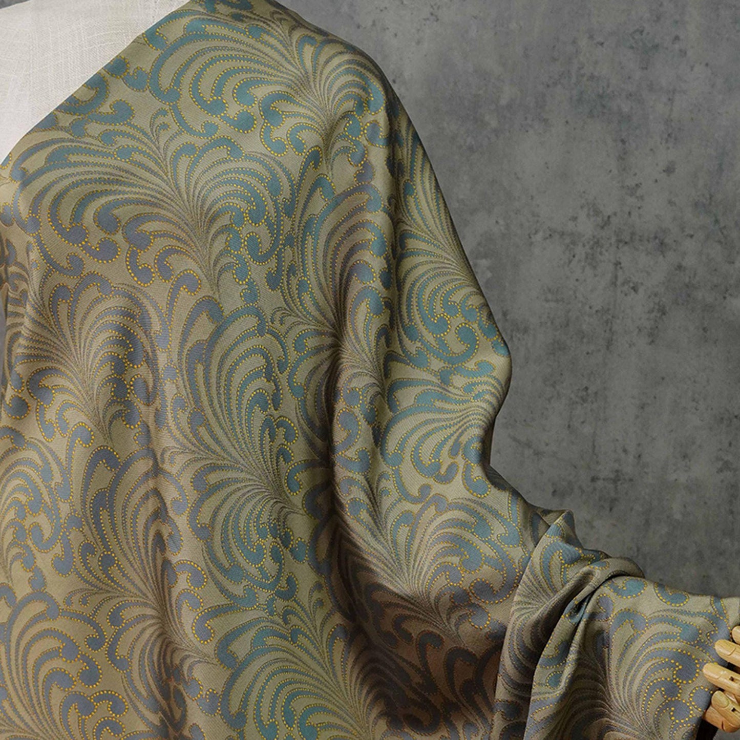 Jacquard Woven Fabric: 3D Bird Feather Embossed Upholstery, Costume, Sewing - 60"W