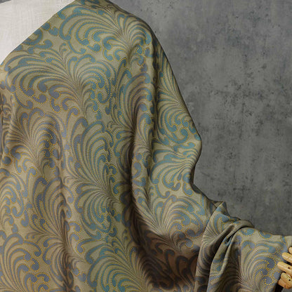 Jacquard Woven Fabric: 3D Bird Feather Embossed Upholstery, Costume, Sewing - 60"W