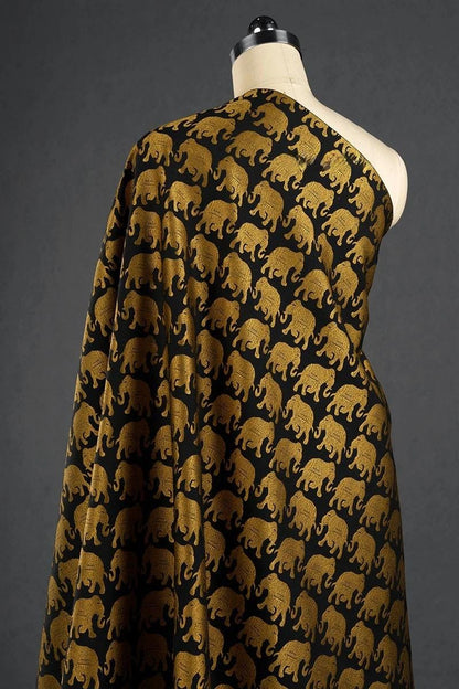 Gold Thread Elephant Jacquard Fabric: 3D Texture Upholstery, 55"W