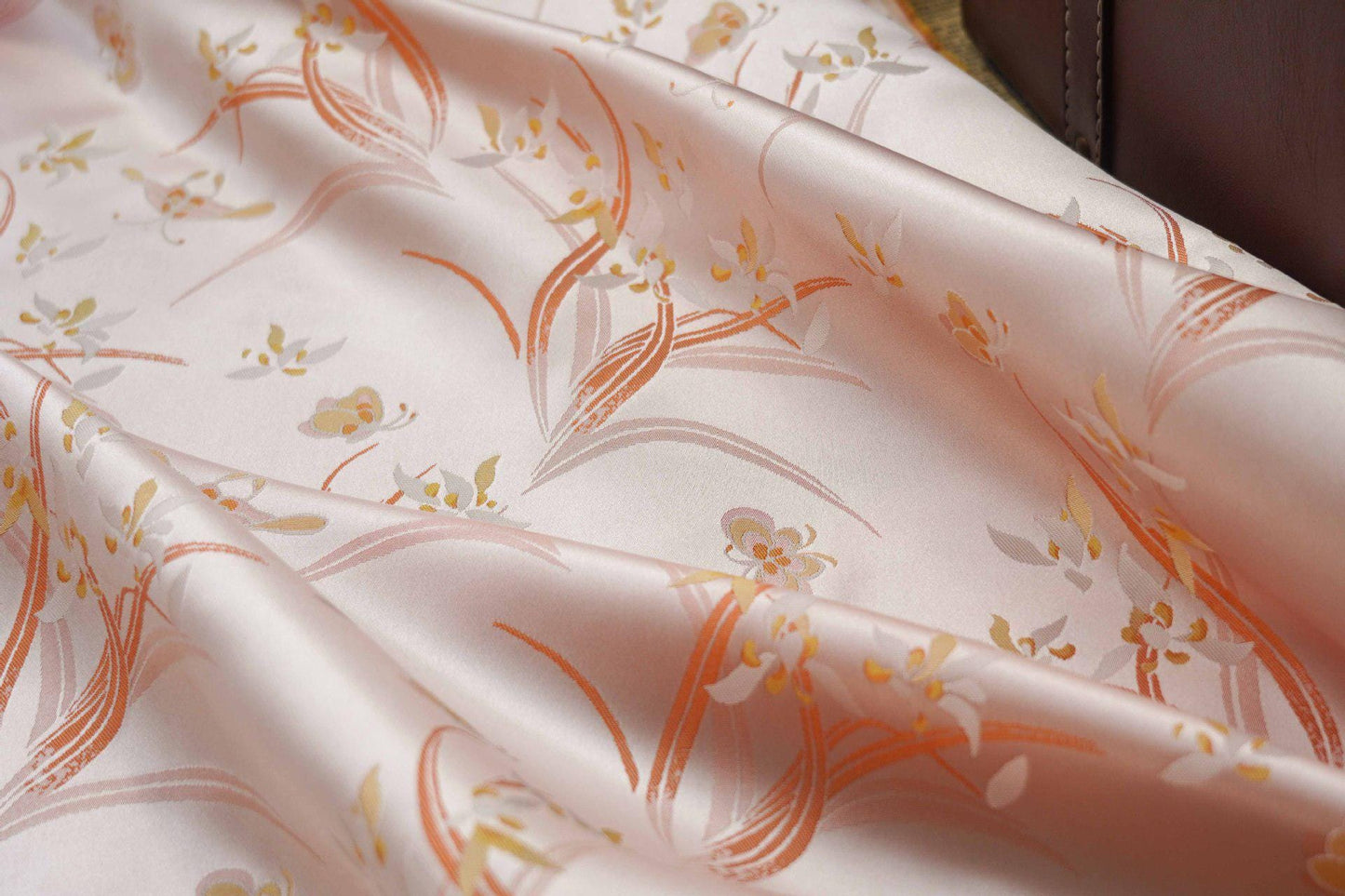 Orchid Brocade Fabric: 59"W Satin Jacquard Damask, Costume Decor
