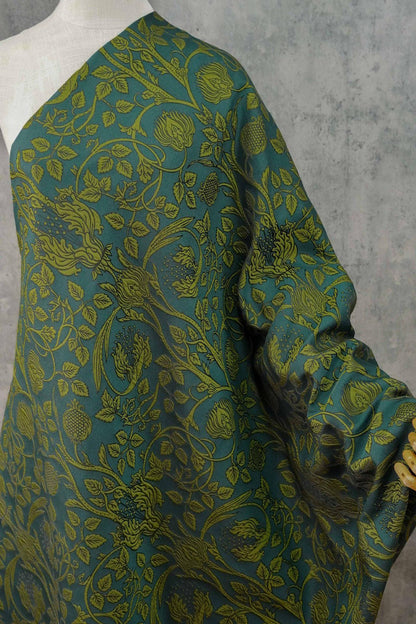 European Baroque Embossed Jacquard Fabric, Vintage Floral Brocade for Dressmaking and Gown, 58"Wide